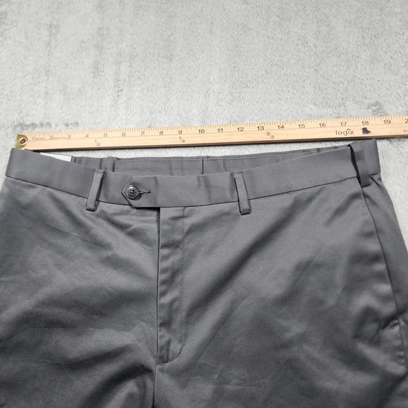 Perry Ellis Portfolio Pants Mens 36x34 Gray Premium Flex‎ Twill Dress Slacks - Picture 4 of 10
